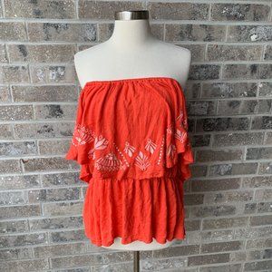 LANE BRYANT Off Shoulder Top Embroidered 22 24